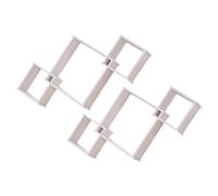 Étagère Murale Flottante en Bois Blanc 2 ensembles, Style Rustique | Couloir, Bureau, Montage Mural, Effet Visuel Moderne, Surface Lisse, Petits Espaces et Locataires