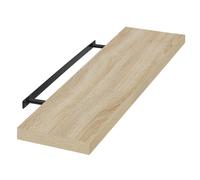 Étagère murale flottante EUGAD, étagère pour DVD/CD avec panneau en bois, étagère suspendue décorative pour salon, chambre à coucher Light Brown (80x22.9x3.8cm)