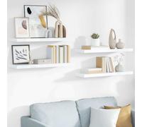 vidaXL Étagères Murales Flottantes Blanc Brillant 4 pcs