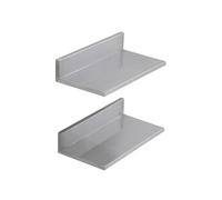 Etagère murale flottante SucceBuy en acier inoxydable 40,6x21,8x8,5cm - Capacité 20kg - Lot de 2 - Argent