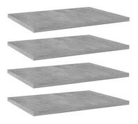 vidaXL Panneaux de Bibliothèque 4 pcs, Étagère Murale Flottante, Plaque d’Étagère de Rangement Salon Intérieur, Gris Béton Bois d’Ingénierie