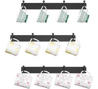 Étagère murale gain de place Unyqoos® pour tasses à café – Ensemble de 3 barres avec crochets en fer de haute qualité, revêtues pour une protection contre la rouille, montage flexible, pour jusqu'à 12