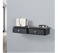 Étagère Murale Geeste avec 2 Tiroirs 10 x 60 x 15 cm Gris Foncé