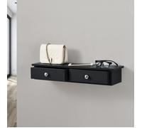 Étagère Murale Geeste avec 2 Tiroirs 10 x 60 x 15 cm Noir
