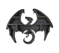 Étagère murale gothique en forme de dragon maléfique, vitrine en bois pour cristaux, pierres précieuses, huiles essentielles, pour la construction en buis, support de roche unique, décoratif