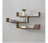 En.casa Étagère murale design - Bois foncé