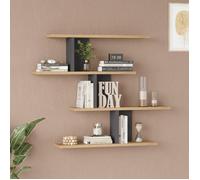 [en.casa] Étagère Murale avec 7 Tablettes sur 4 Niveaux Décalés Meuble de Rangement Suspendu Moderne Épuré Stable pour Salon Cuisine Chambre Panneau de Particules 78 x 99 x 15 cm Effet Bois Anthracite