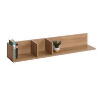 Etagère murale HWC-M48, étagère suspendue Etagère en bois flottante, 3 compartiments en bois massif de manguier 20x120x21cm naturel