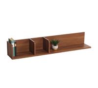 Mendler Étagère Murale HWC-M48 Bois Massif de manguier 20x120x21cm Aspect Noyer