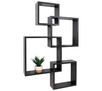 Étagère murale HWC-P23, étagère suspendue, décoration murale, étagère suspendue, étagère cubique, étagère design, 4 étagères MVG noir