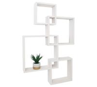 Étagère murale HWC-P23, étagère suspendue, décoration murale, étagère suspendue, étagère cubique, étagère design, 4 étagères MVG blanc