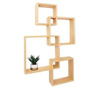 Étagère murale HWC-P23, étagère suspendue, décoration murale, étagère suspendue, étagère cubique, étagère design, 4 étagères MVG naturel