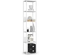 Étagère murale industrielle AKORD Blanche 40 cm façade Blanche 6 étagères 40x32x192 cm Blanc G