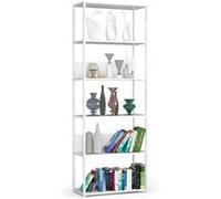Étagère murale industrielle AKORD Blanche 70 cm façade Blanche 6 étagères 70x32x192 cm Blanc G