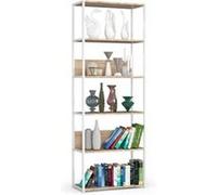 Étagère murale industrielle AKORD Blanche 70 cm façade Chêne Sonoma 6 étagères 70x32x192 cm Blanc / Chêne Sonoma G
