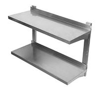 Étagère Murale INOX 2 Plateaux Rangement Cuisine pour Restaurant, Bar, Maison, Cuisine, buanderie, Garage et buanderie-80 * 30 * 57cm-acier inoxydable