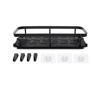 Étagère Murale Inox Cuisine, Porte-Éponge avec Crochets & Bac Egouttoir | Inox massif | 10 KG sans perçage | Bac amovible | 2-en-1 mur/plan | Crochets inclus