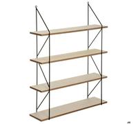 Atmosphera - Étagère Murale Iris 4 Niveaux, 60 x 81 cm, Effet Bois et Métal Noir - Meuble de Rangement pour Salon, Bureau, Chambre