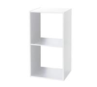 Étagère murale - JUANIO - 2 cubes - Bois - Blanc - 34,4 x 32 x 34,4 cm
