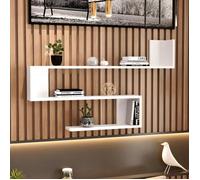 [en.casa] Étagère Murale à 3 Niveaux Meuble de Rangement Design Panneau de Particules Mélaminé 72 x 120 x 15 cm Blanc