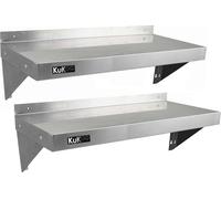 Étagère murale KuKoo en acier inoxydable pour la restauration, étagère de cuisine, étagère en acier inoxydable, étagère murale, étagère à épices, meuble en acier inoxydable avec 2 chiffons en microfib