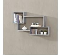 [en.casa] Étagère Murale Stylée Meuble Mural Design à 3 Surfaces de Rangement Capacité de Charge 13 kg Panneau de Particules Mélaminé 87 x 18 x 54 cm Effet Béton