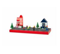 Étagère murale - LEGO Murale Rouge - 3 plaques grises - Compacte 38,5×2,5×15 cm - Flottante enfant