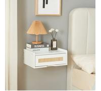 Étagère murale Ljuredsø 40 x 30 x 17 cm blanc aspect rotin en.casa