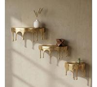Étagère murale lot de 3 Aluminium Or Effet Goutte Étagère suspendue flottante