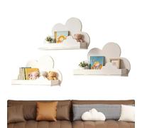 Étagère Murale Lot de 3 Nuages Design Moderne de Rangement | Étagère Flottante d'Angle Support Mural pour Cadres Photos Maison Chambre Salle de Bain Douche Chambre de Bébé
