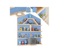 Étagère murale - TECTAKE - Étagère maison MYLITTLESTORY HOUSE, Adorable, 12 tablettes en bois massif - Bleu