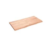 vidaXL Étagère Murale, Dessus de Table avec Bord Vivant, Tablette Suspendue Flottante, Rustique, Marron Clair Bois Chêne Massif Traité