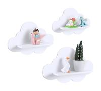 Étagère murale mignonne - 3 étagères flottantes en forme de nuage | Étagère de rangement murale décorative | Bibliothèque en nuage pour chambre d'enfant, chambre d'enfant, cuisine, dortoir