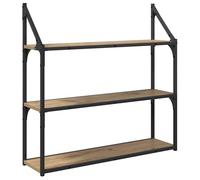 Vidaxl Étagère Murale Avec Étagère Chêne Artisanal 80 X 21 X 78,5 Cm