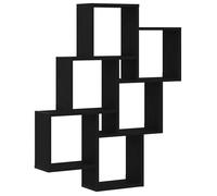 vidaXL Étagère Murale Chêne Noir 78 x 15 x 93 cm Bois d'ingénierie, Étagère Murale Moderne, Forme rectangulaire, Design Durable, rangements spacieux, Gain de Place, Solution stylée