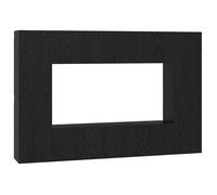 Étagère murale moderne - vidaXL - Chêne noir - Bois d'ingénierie - 181x30x120 cm - 8 étagères - 8 portes à charnières