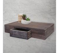 Étagère murale Oise, tiroir, 40cm brun shabby