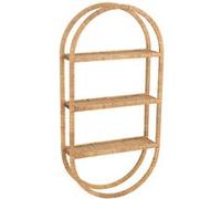 Etagere Murale Ovale 3 Planches pliable Rotin Naturel - CaliCosy Bois Clair