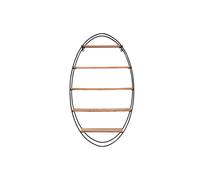 Étagère murale ovale en bois massif et métal noir H130 cm HANG