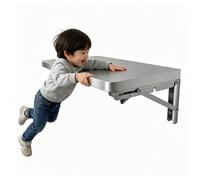 Étagère murale pliable en acier inoxydable robuste - Table de rangement murale peu encombrante de 40,6 à 180,3 cm avec supports solides et bureau suspendu polyvalent (50 x 40 cm)