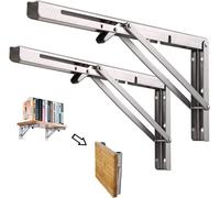 Étagère Murale Pliante de 300 mm, 2 Pièces Support Console Pliable En Acier Inoxydable, Cadre de Support D'étagère de