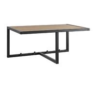 Etagère murale porte-manteau 4 accroches en MDF et Métal - Noir et beige