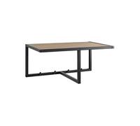 Etagère murale porte-manteau 4 accroches en MDF et Métal - Noir et beige