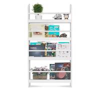 Étagère murale pour enfants - Étagère en bois pour chambre d'enfant - 4 étagères, 113 x 59 x 12 cm - Rangement mural peu encombrant - Blanc