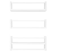 Étagère murale pour enfants - Lot de 3 étagères flottantes - Bois de pin - Rangement pour livres et jouets - Chambre d'enfant moderne - Blanc