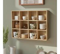 Étagère Murale Pour Exposer Des Services À Thé,Étagère Pour Tasse À Café,Étagère Murale Pour Mug,Présentoir De Théière En Bois Vintage,Rangement Efficace,Facile À Placer Pour Salon 39.5 × 29.5 cm