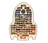 Étagère murale pour les voitures de jouet Hot Wheels Parking Étagère de voiture de collection Vitrine en bois Fusée