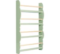 Étagère murale pour livres pour enfants, en bois de pin et MDF de 1, avec 4 étagères | Vert | 60 x 14,5 x 98 cm