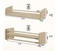 Étagère murale pour livres pour enfants - Étagère Montessori fixée au mur - 50 x 15 x 14 cm - Bois - Étagère suspendue pour livres et jouets