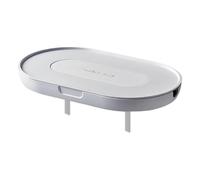 Étagère Murale pour Prise Électrique sans Perçage 20,5x12,2x4,5cm | Plastique Blanc, Passe-Câble Intégré, Tablette Amovible, Fixation Murale pour Prises de Chevet ou Salle de Bain